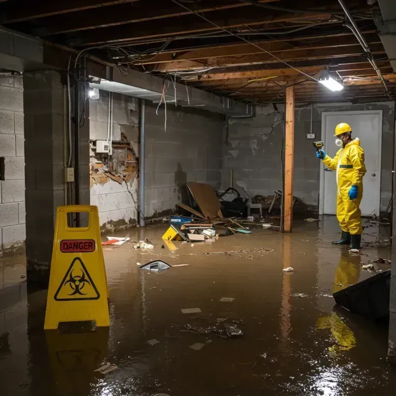 Flooded Basement Electrical Hazard in Terryville, CT Property